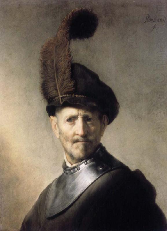REMBRANDT Harmenszoon van Rijn Man in a Plumed Hat and Gorget china oil painting image